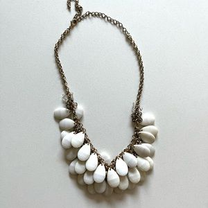 Nordstrom White and Gold Statement Necklace